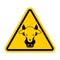 Attention Wolf in sheep`s clothing. Warning yellow road sign. Caution Hypocrite. Danger Trickster and liar