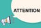 Attention word with megaphone illustration graphic design