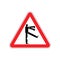 Attention Zombie. Caution zombi. Red triangle road sign