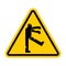 Attention Zombie. Warning yellow road sign. Caution Dead man monster walks