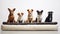 Attentive Dogs Sitting on Mattress - Minimalistic and Clean Image AI Generated