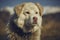 Attentive white sheepdog portrait