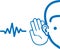 Attentively ear listen icon, attention, listen, ear blue vector icon.