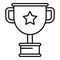 Attestation cup icon, outline style