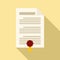 Attestation document icon, flat style