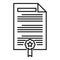 Attestation document icon, outline style