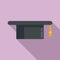 Attestation graduation hat icon, flat style