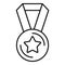 Attestation medal icon, outline style