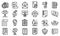 Attestation service icons set, outline style