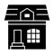 Attic cottage solid icon. House vector illustration isolated on white. Building glyph style design, designed for web and