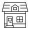 Attic cottage thin line icon. Architecture vector illustration isolated on white. Small house outline style design