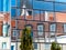 Attic reflected in glass front