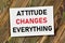 Attitude changes everything. Text label in the banner sign.