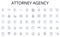 Attorney agency line icons collection. Gadgets, Devices, Hardware, Compnts, Circuitry, Audio, Video vector and linear