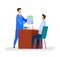 Attorney, Editor Office Flat Vector Illustration