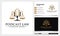 Attorney and law, justice Podcast mic logo design with business card