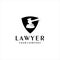 Attorney Law Law company Logo design vector template Negative space