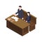 Attorney Speech Isometric Composition