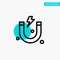 Attraction, Magnet, Science turquoise highlight circle point Vector icon