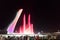 The attraction of the Olympic Park is a glowing musical fountain with a torch.