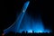 The attraction of the Olympic Park is a glowing musical fountain with a torch.