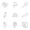 Attractions of Brazil icons set, outline style