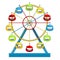 Attractions and entertainment ferris wheel. vector illustration