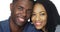 Attractive African American couple in front of white background