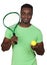 Attractive african man with a tennis racket