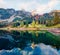 Attractive autumn scene of Vorderer  Gosausee  lake. Splendid morning view of Austrian Alps, Upper Austria, Europe. Beauty of