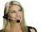 Attractive blond call center rep