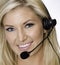 Attractive blond call center rep