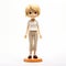 Attractive Blonde Cartoon Girl Figurine In Miyazaki Style
