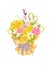 Attractive Bouquet with Varied Flowers, Color Card