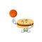 Attractive brown alfajor cartoon design with basketball