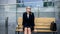 Attractive business lady resting on bench, admiring morning before stressful job