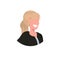 Attractive businesswoman face avatar smiling blonde business woman office worker female cartoon character portrait flat