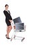 Attractive Businesswoman Shopping Lcd Monitors