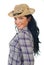 Attractive cowgirl with hat