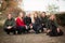 Attractive Family Pose for a Portrait Outdoors