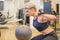 Attractive fit healthy athletic middle-aged woman working out