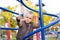 Attractive four-year-old boy at a playground