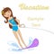 Attractive girl water skiing