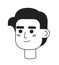 Attractive guy with slicked-back hair monochrome flat linear character head