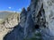 An attractive hiking trail through the rocks of the Schaftobelbach alpine canyon and to the Schaftobelfall waterfall