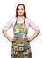 Attractive lady in apron, ready to cook!