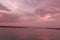 The attractive look of sky after sunset with bridge and river