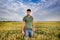 Attractive man in barley field