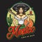 Attractive Mexican waitress vintage badge