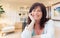 Attractive Middle Aged Woman Portrait Inside Her Home Office